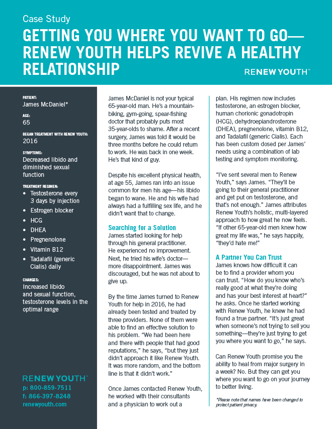 Getting You Where You Want To Go. Renew Youth Helps Revive A Healthy Relationship